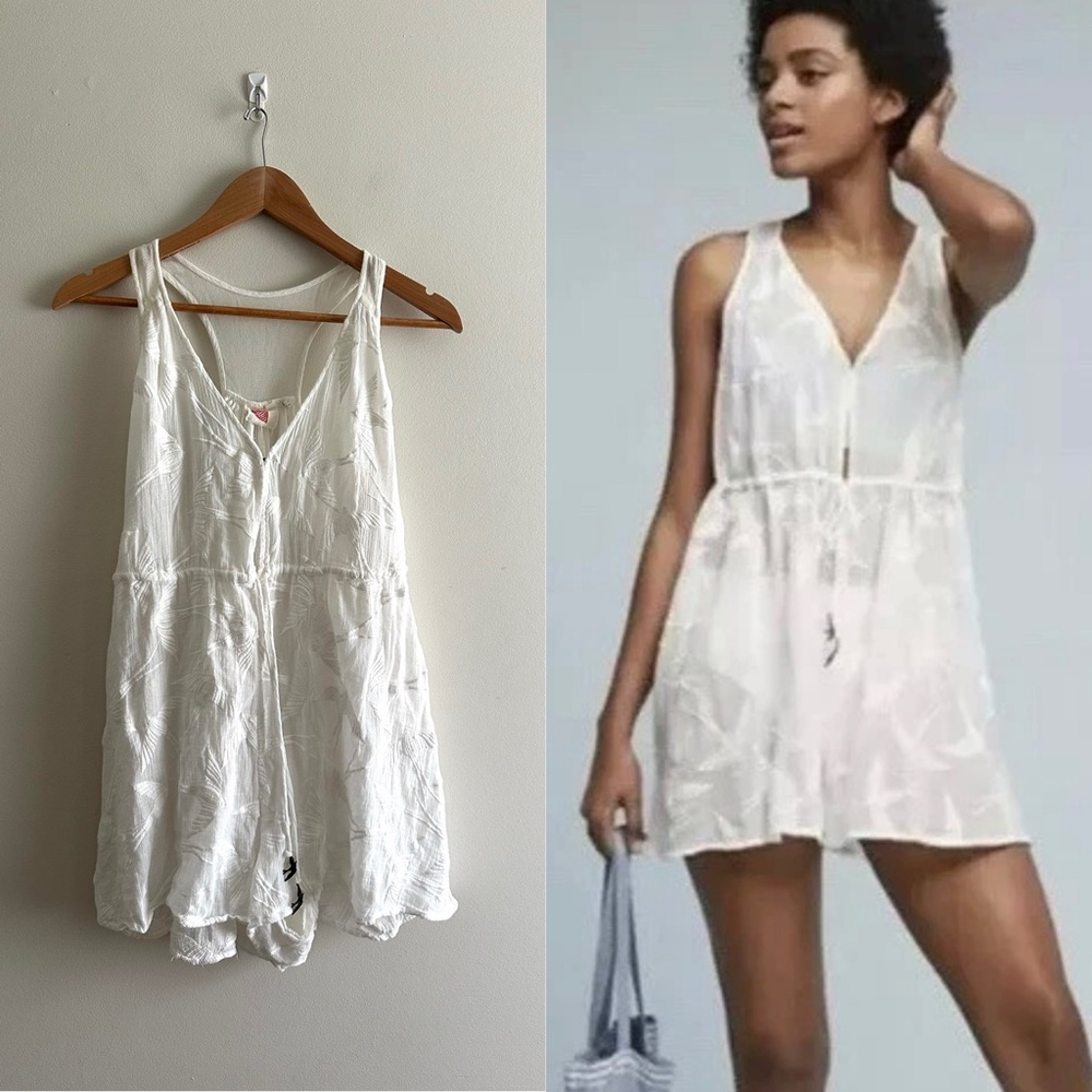 Anthropologie Shorebird Cotton Romper By Lilka (Size S)
